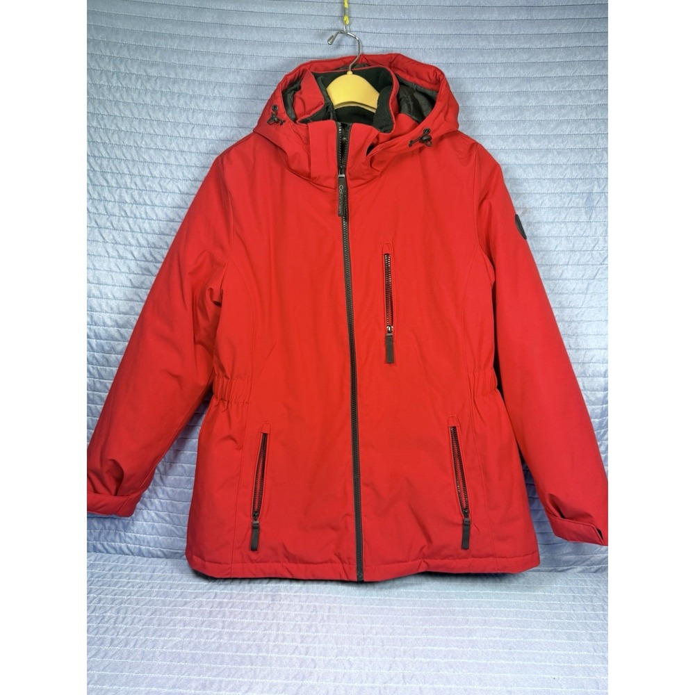 Calvin Klein Women's Size L 3-in-1 All Weather Jacket Coat Full Zip Red